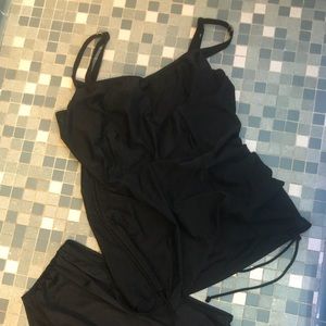 Panache Anya tankini shirred black US 40I